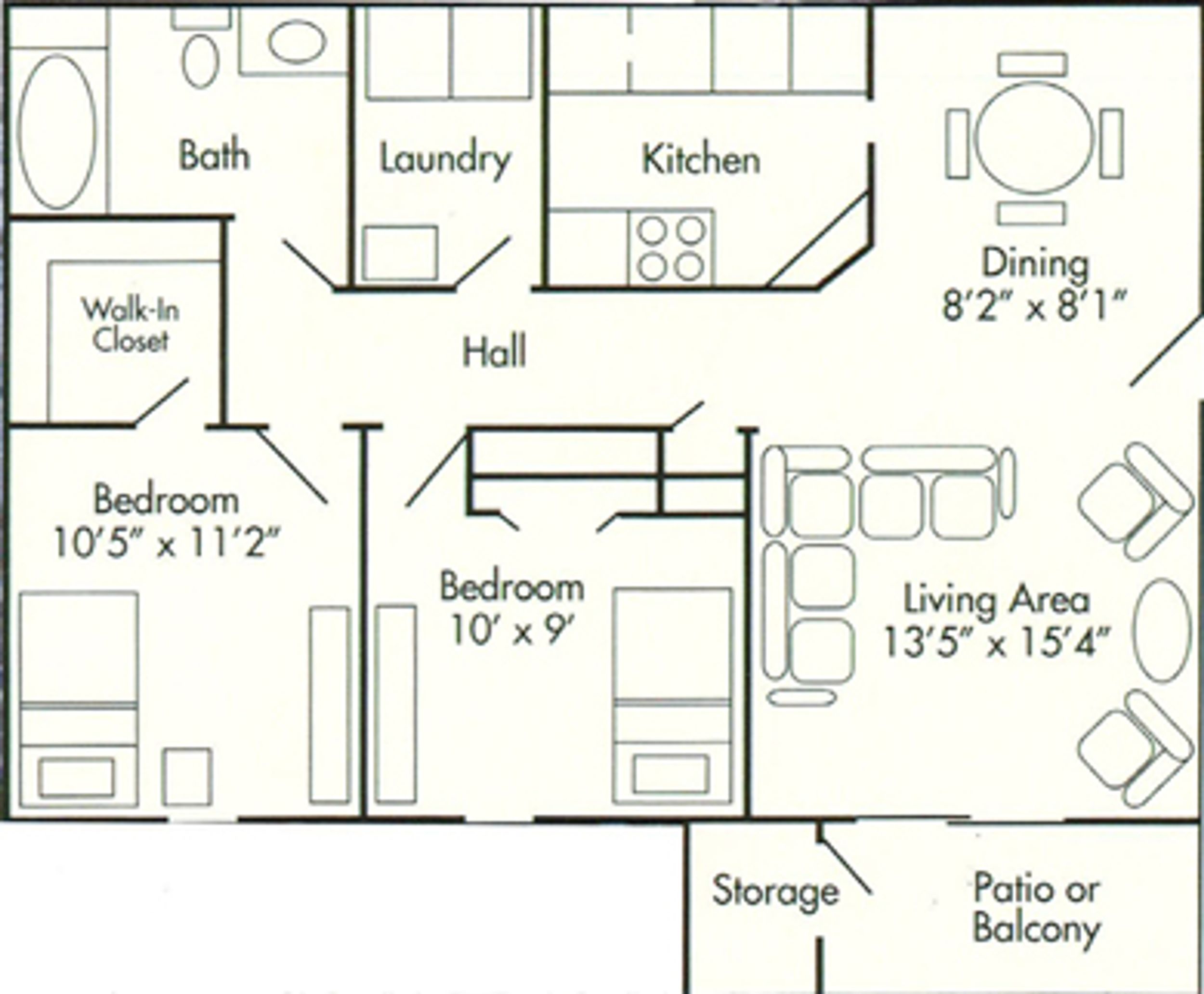 2 Bedroom  Layout