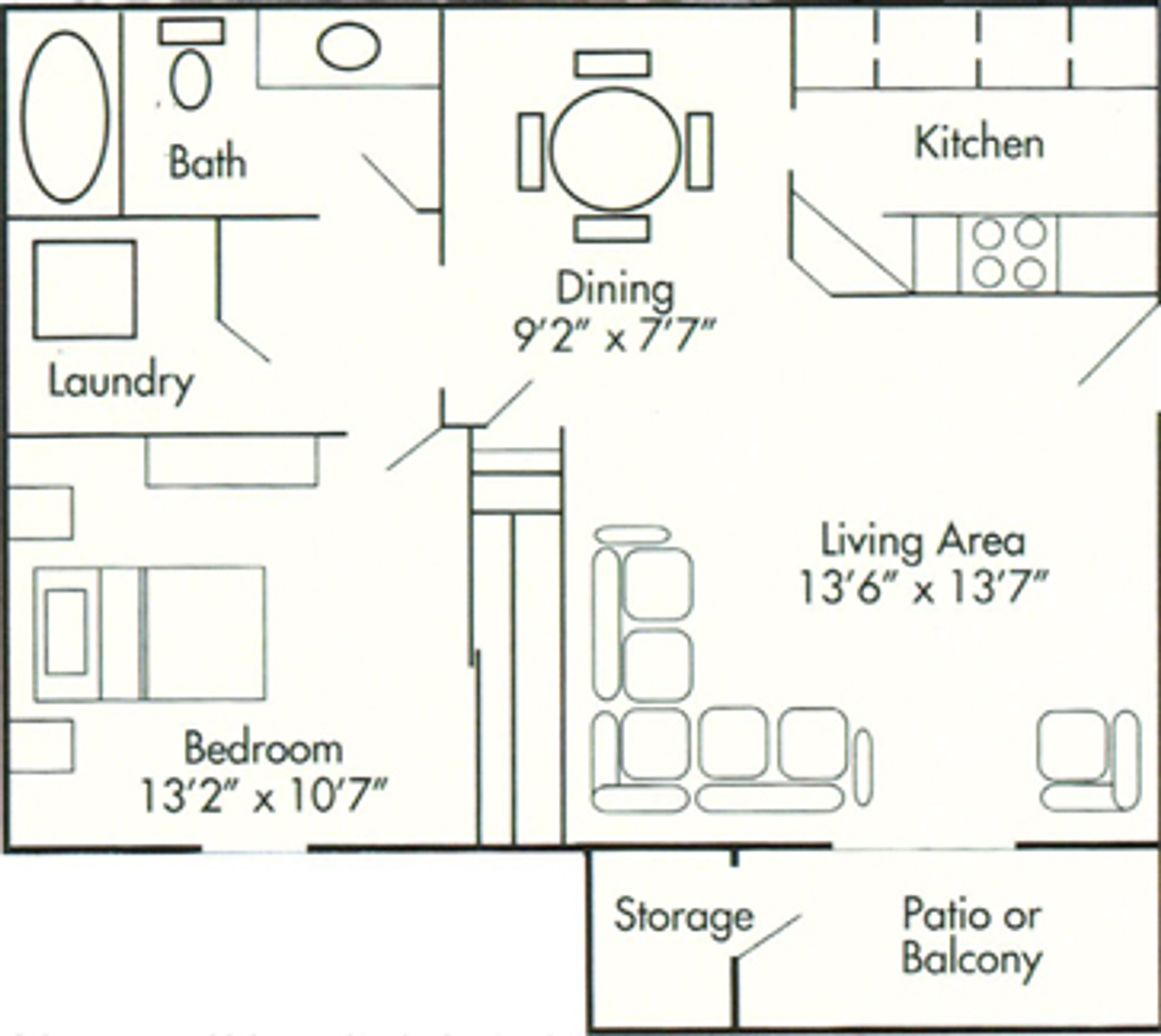 1 Bedroom Layout