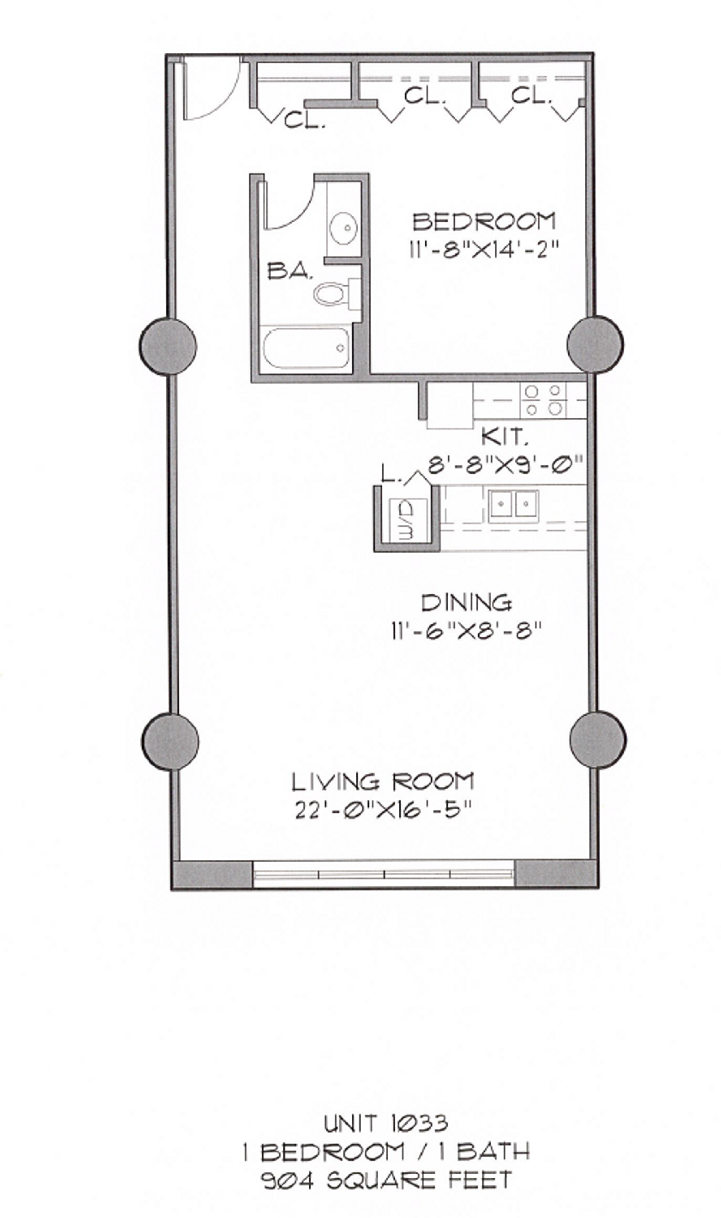 1x1 Bow floorplan image
