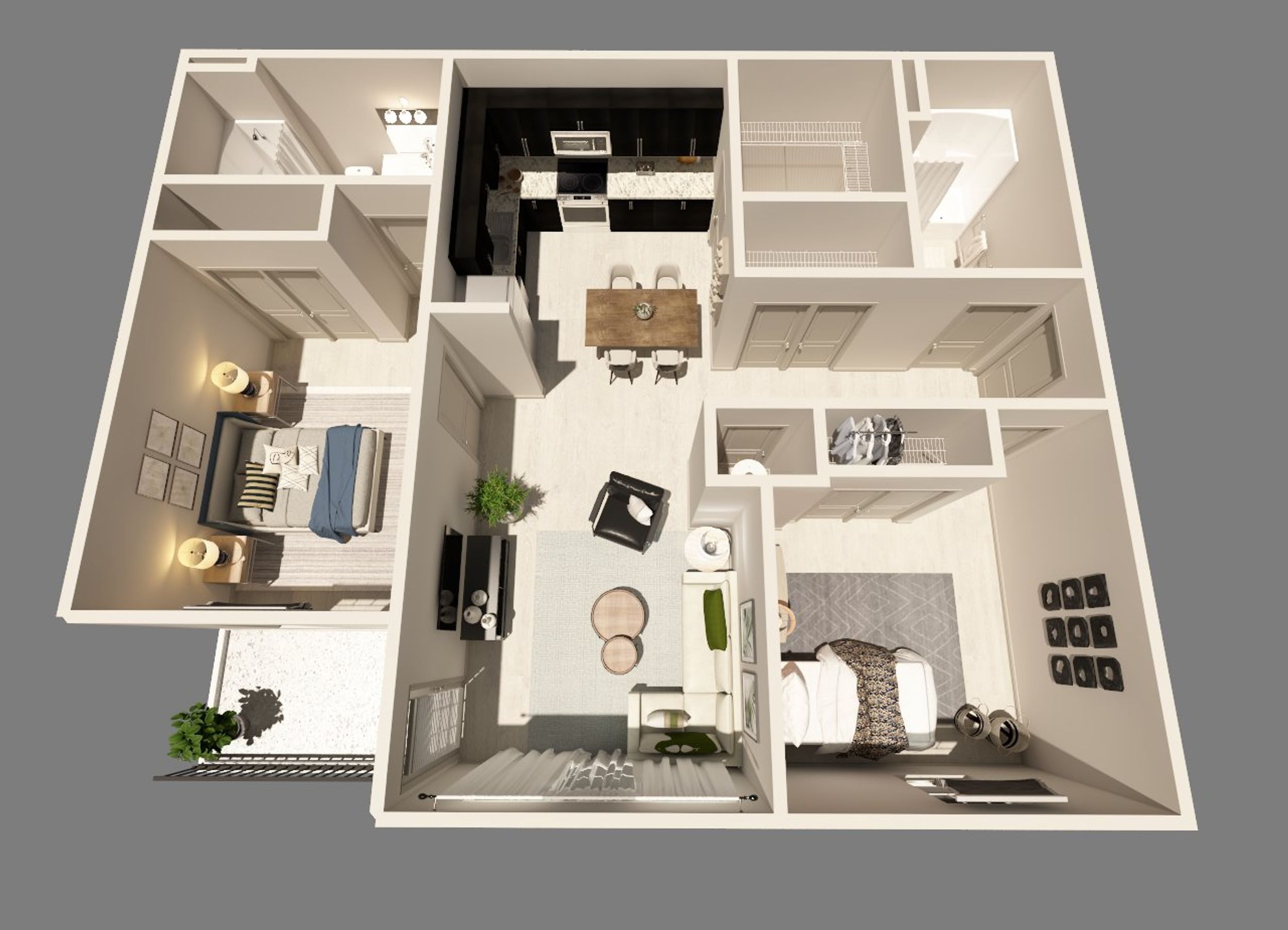 2 Bedroom floorplan image