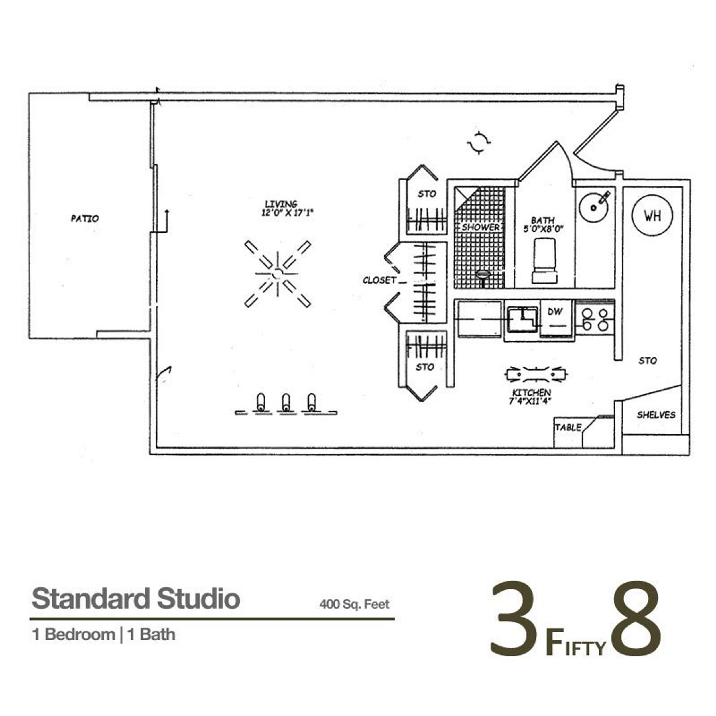 Studio Standard floorplan