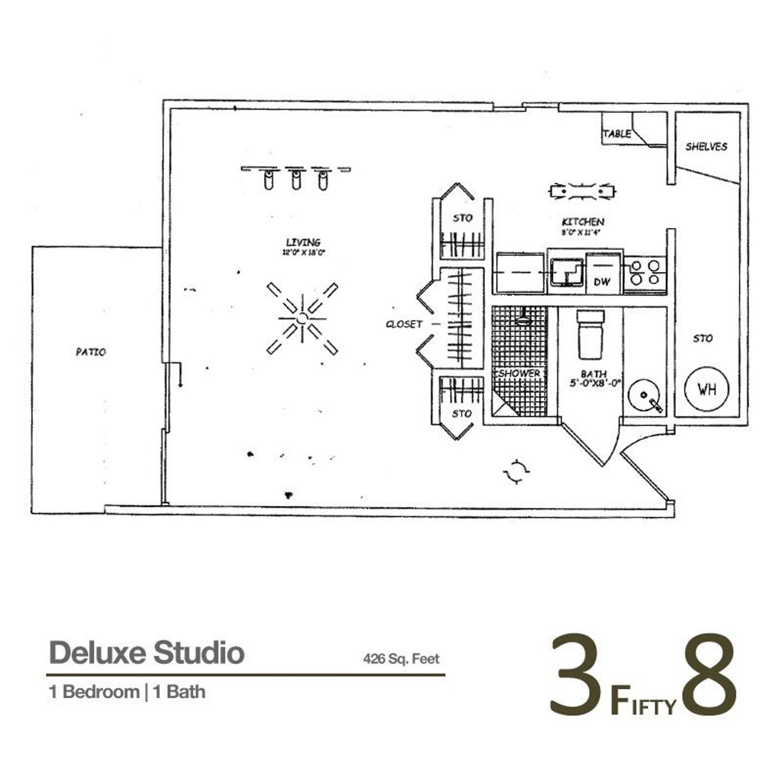 Studio Deluxe floorplan