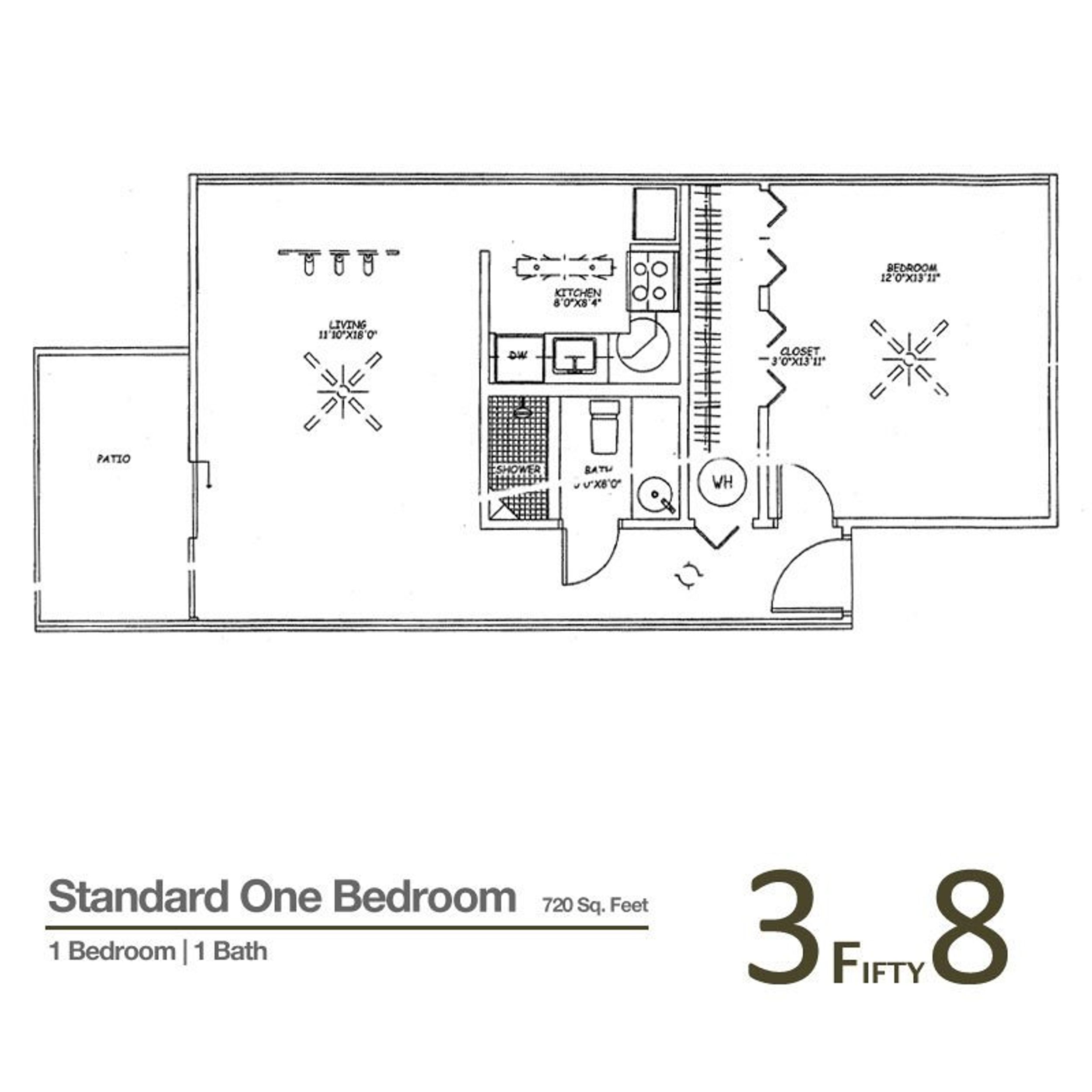 1 Bedroom Standard floorplan