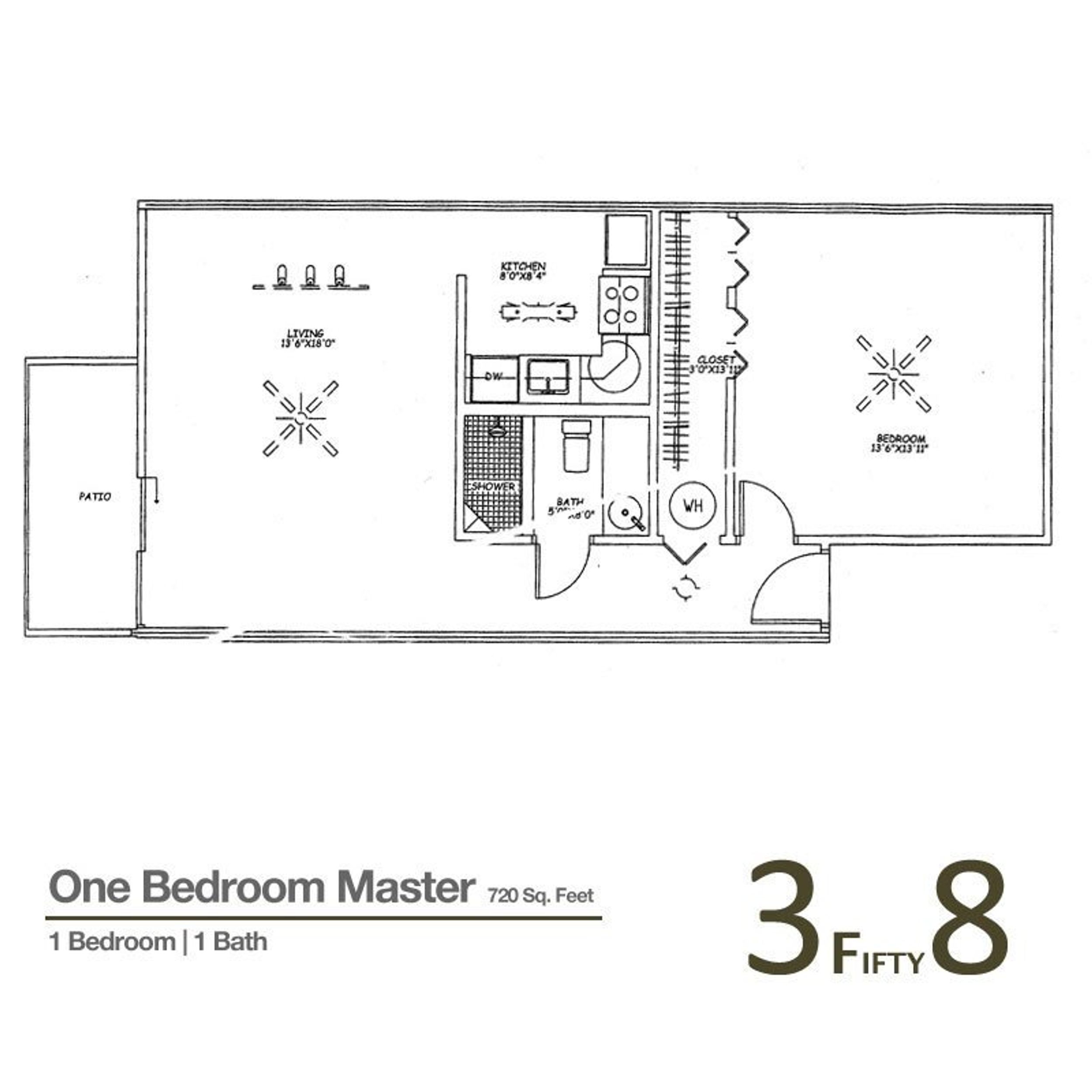 1 Bedroom Master floorplan
