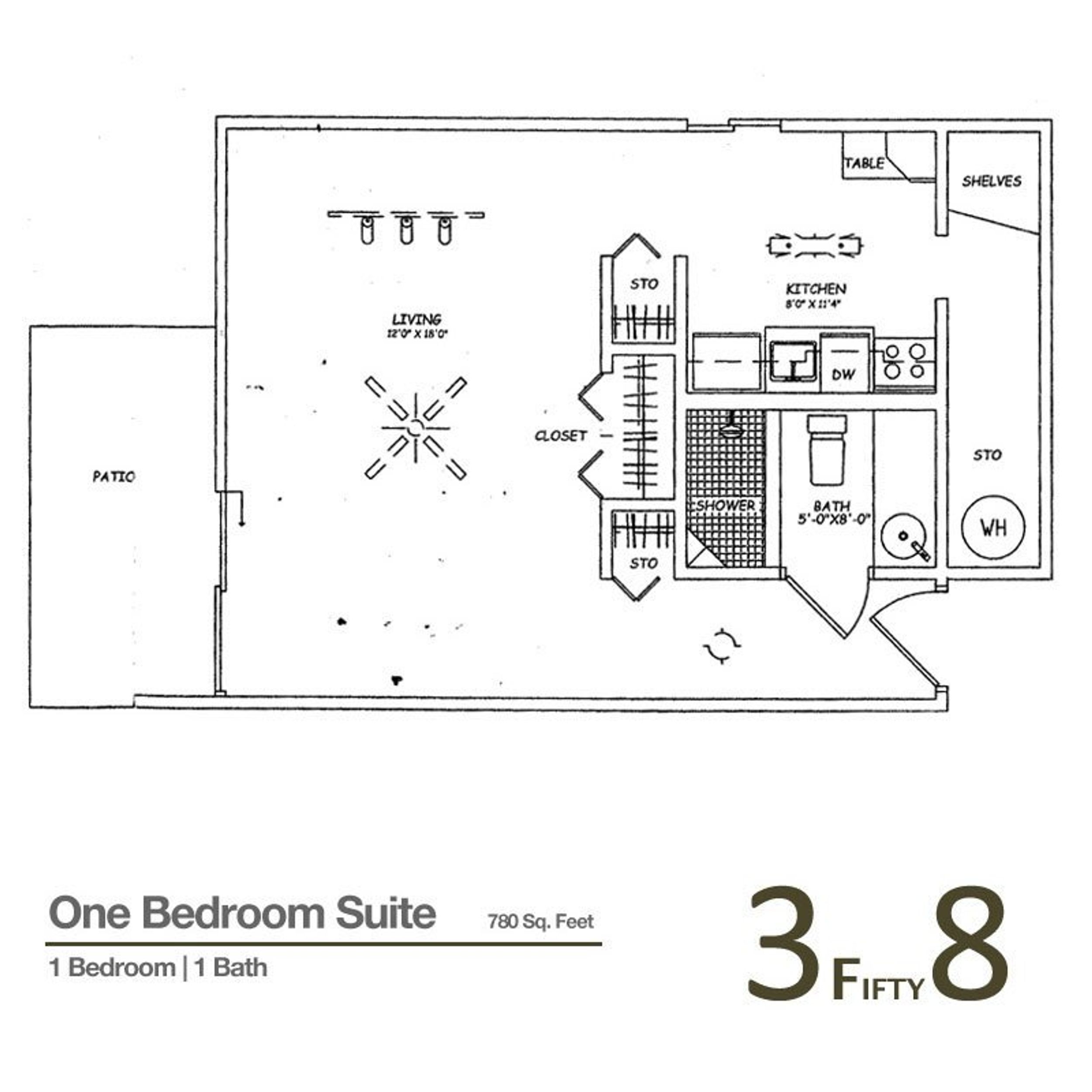 1 Bedroom Suite floorplan