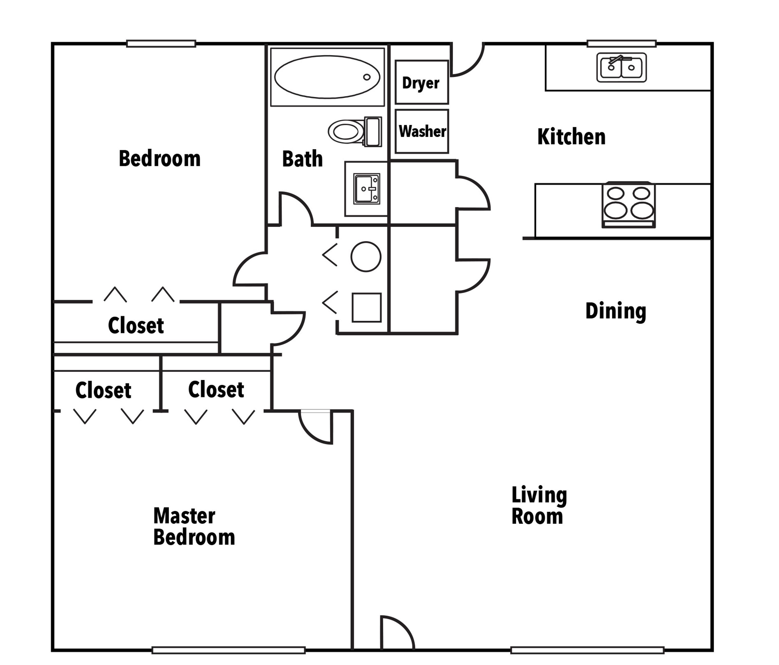 Two Bedroom Garden Home floorplan image