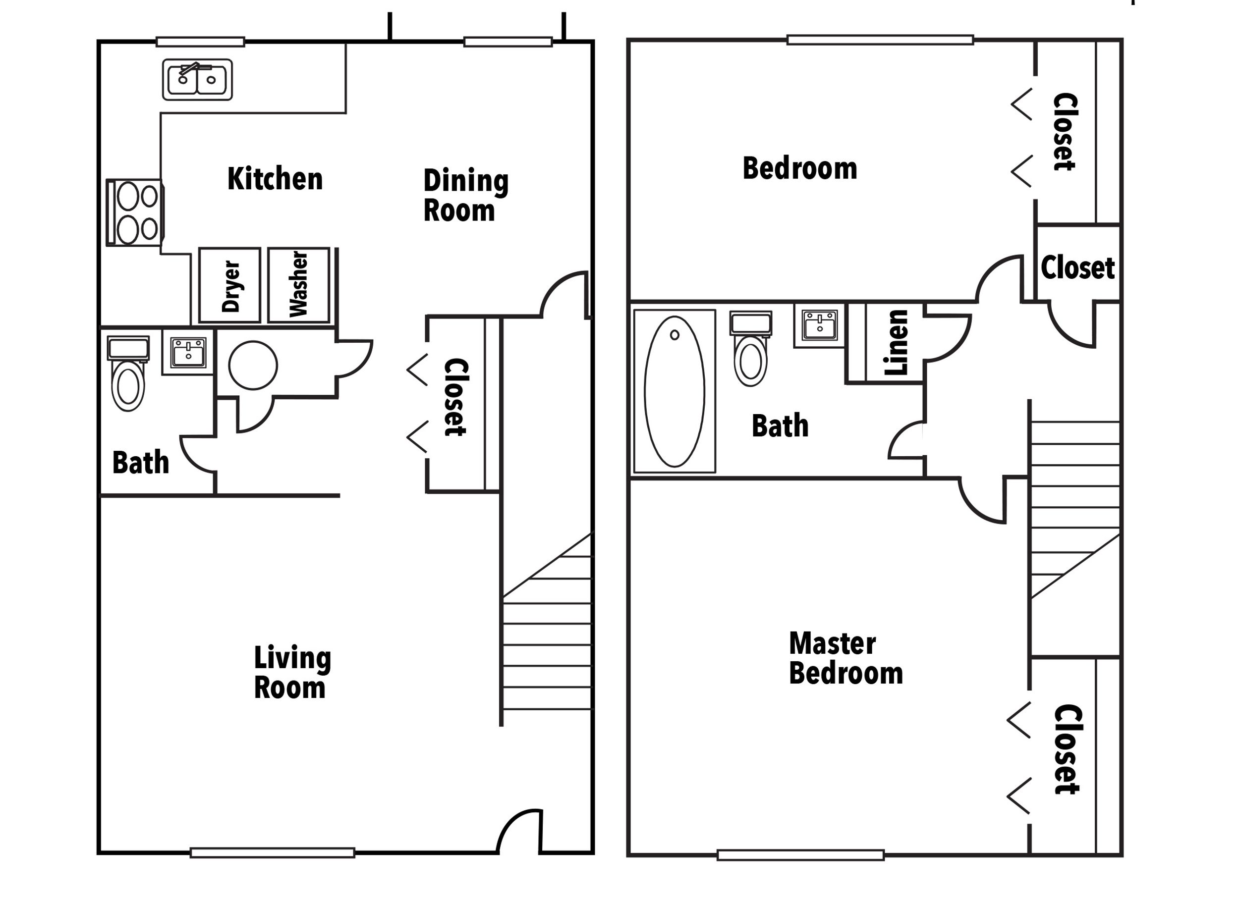Two Bedroom Town Home floorplan image