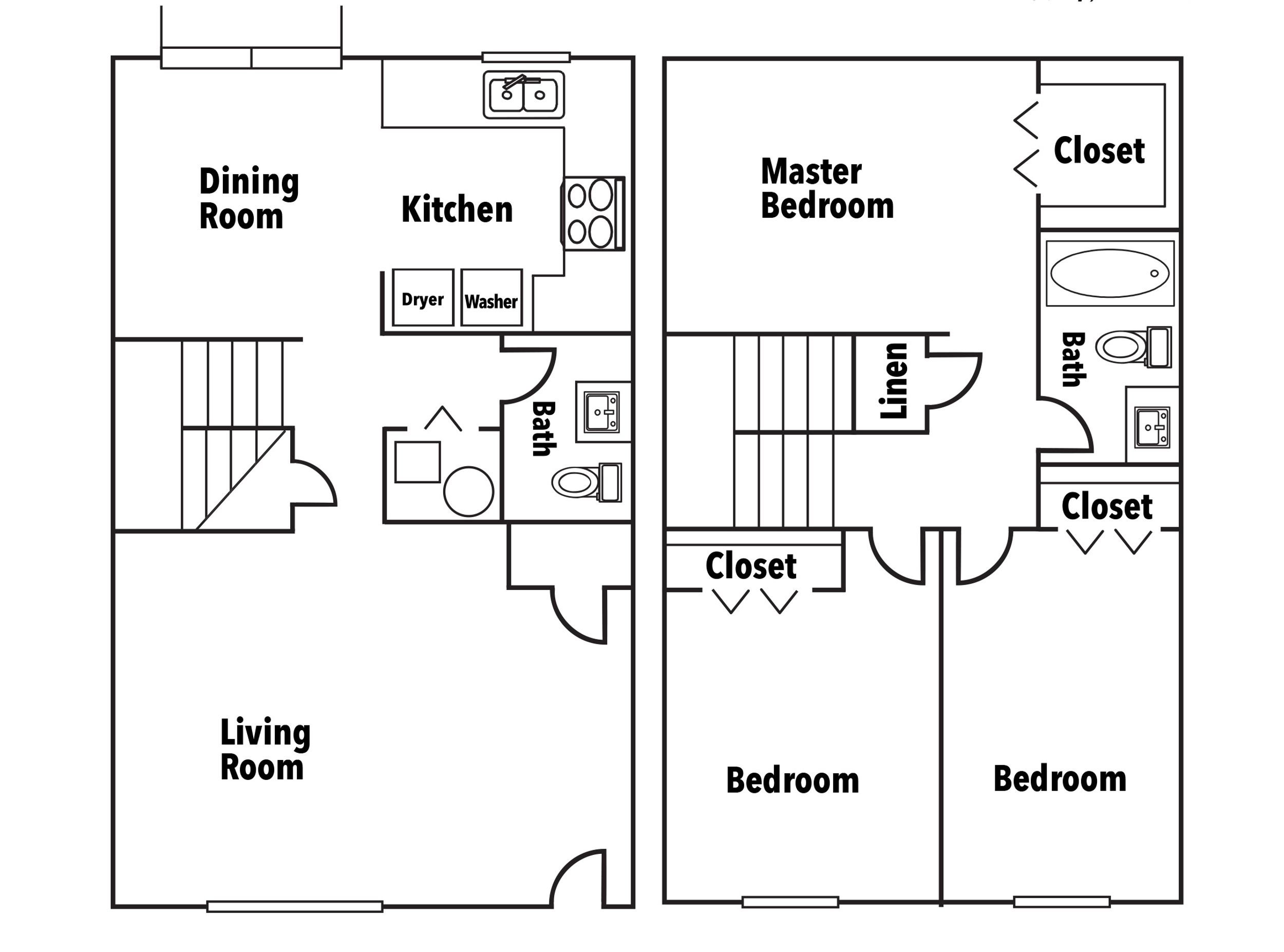 Three Bedroom Town Home floorplan image