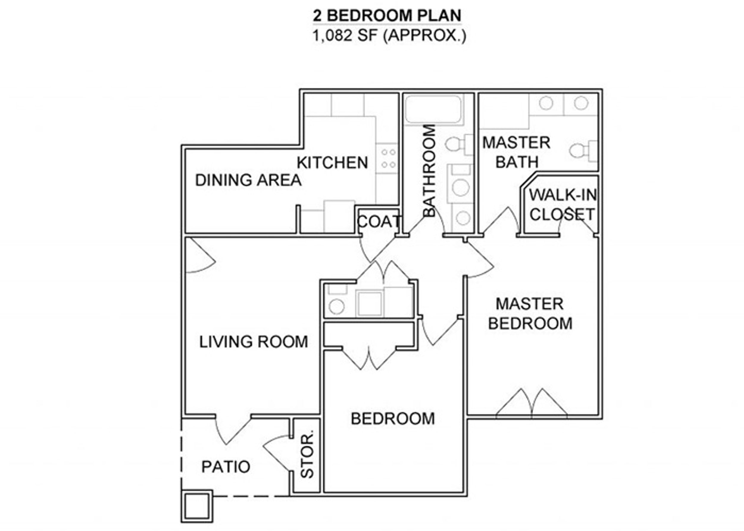 Two Bedroom ~1,082 SF