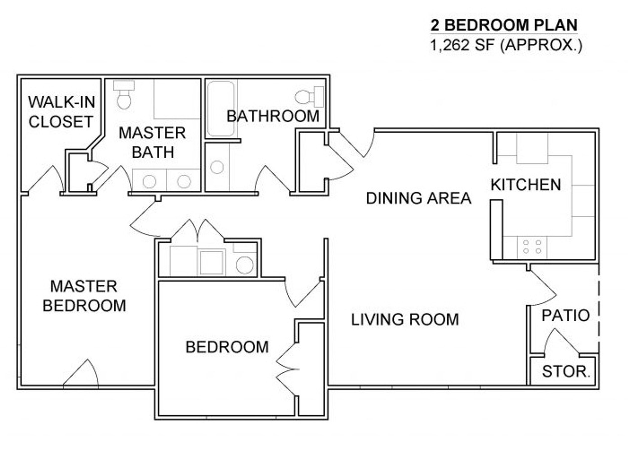 Two Bedroom ~1,262 SF